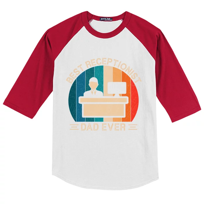 Best Receptionist Dad Ever Receptionist Graphic Father's Day Gift Kids Colorblock Raglan Jersey