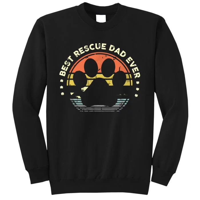 Best Rescue Dad Ever Vintage Retro Dog Cat Lover Sweatshirt