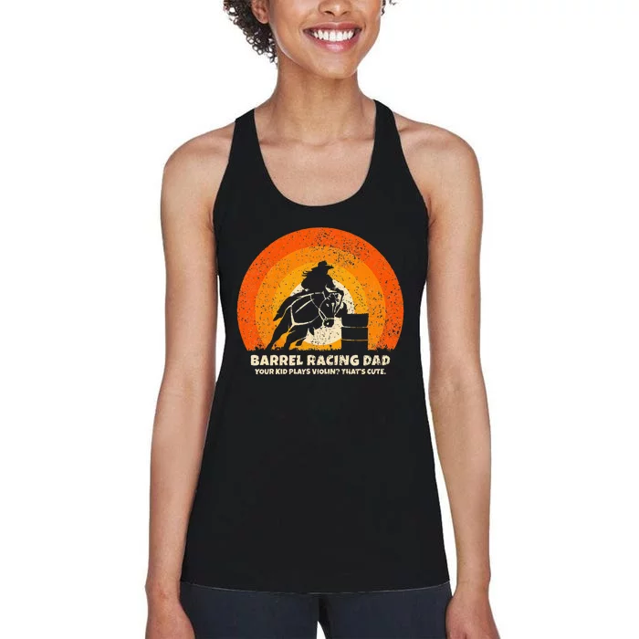 Barrel Racer Dad For Rodeo Barrel Racing Women's Racerback Tank