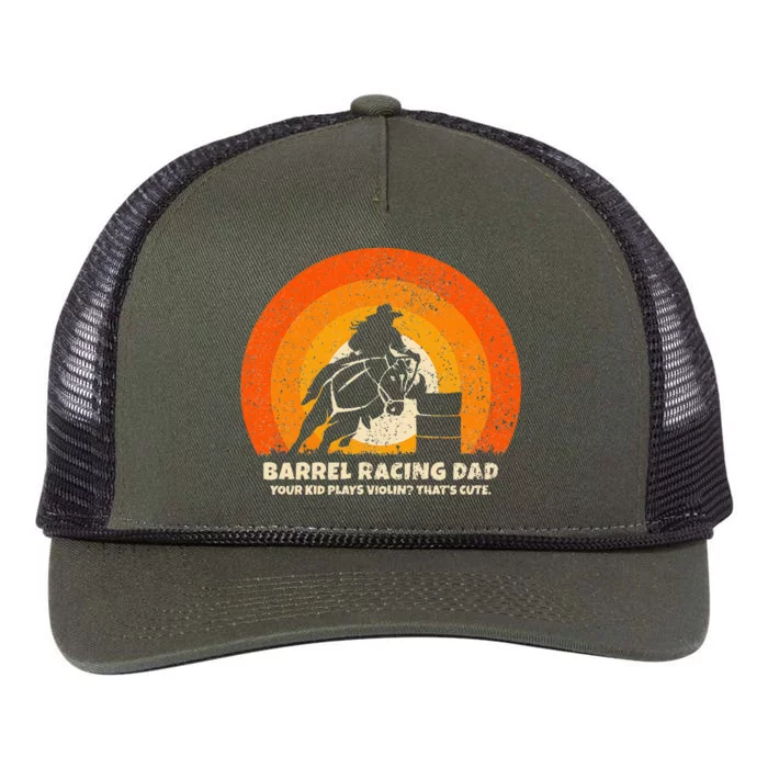 Barrel Racer Dad For Rodeo Barrel Racing Retro Rope Trucker Hat Cap