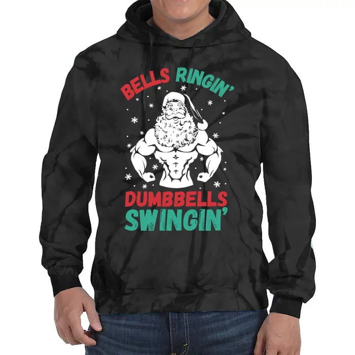 Bells Ringin Dumbbells Swingin Fitness Christmas Tie Dye Hoodie