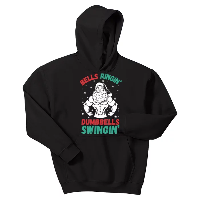 Bells Ringin Dumbbells Swingin Fitness Christmas Kids Hoodie