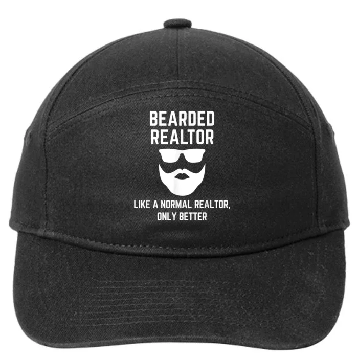 Bearded Realtor Definition Funny Male Real Estate Agent 7-Panel Snapback Hat