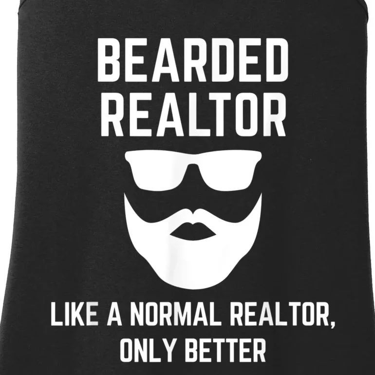 Bearded Realtor Definition Funny Male Real Estate Agent Ladies Essential Tank