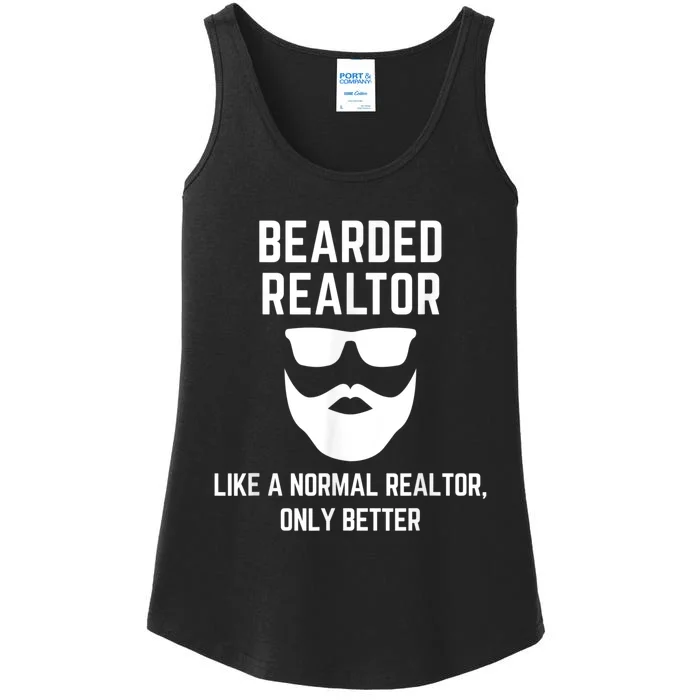 Bearded Realtor Definition Funny Male Real Estate Agent Ladies Essential Tank