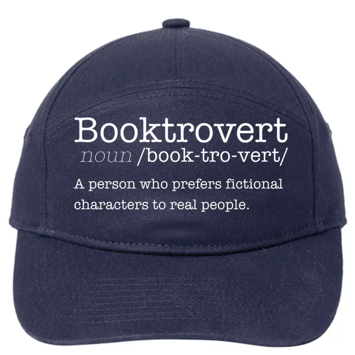 Booktrovert Reading Dictionary Funny Book Introvert Meme Funny Gift 7-Panel Snapback Hat