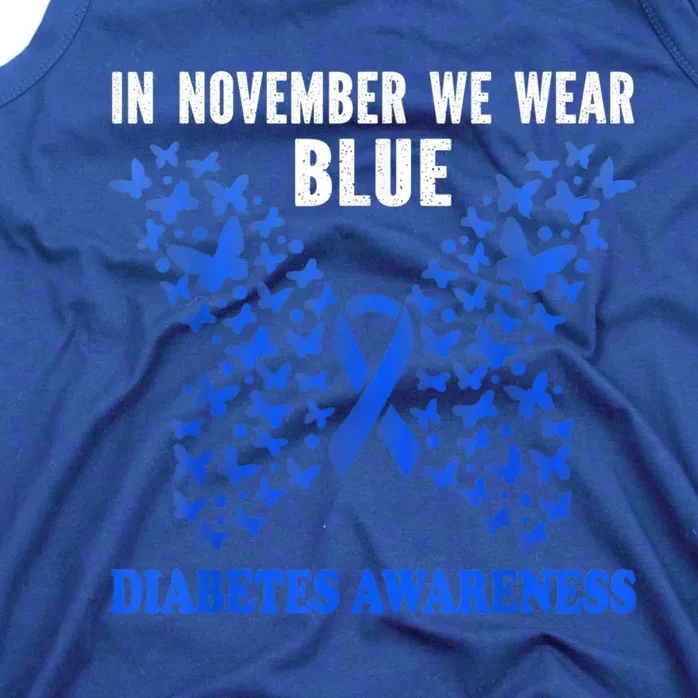 Blue Ribbon Day In November We Wear Blue Diabetes Awareness Gift Tank Top