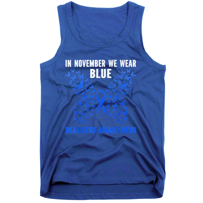 Blue Ribbon Day In November We Wear Blue Diabetes Awareness Gift Tank Top