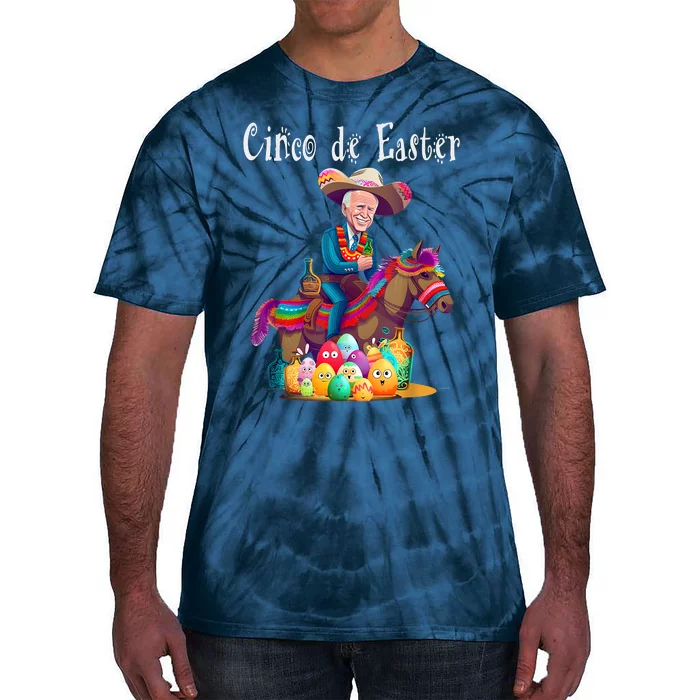 Biden Ride Donkey, Sombrero, Easter Egg Hunt Tie-Dye T-Shirt