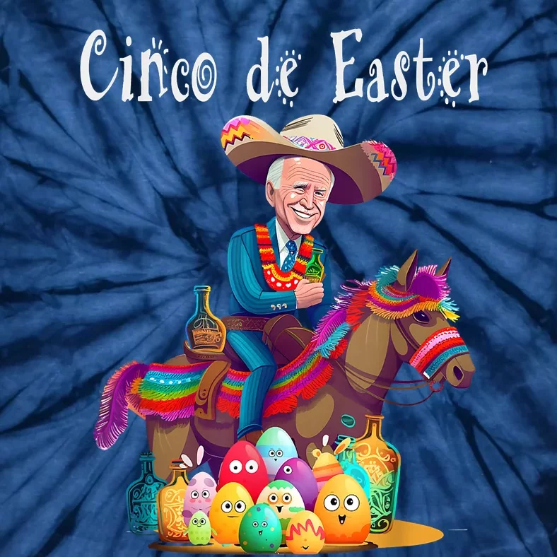 Biden Ride Donkey, Sombrero, Easter Egg Hunt Tie-Dye T-Shirt