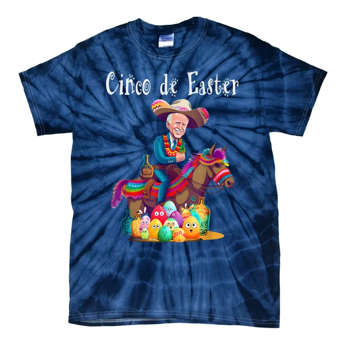 Biden Ride Donkey, Sombrero, Easter Egg Hunt Tie-Dye T-Shirt