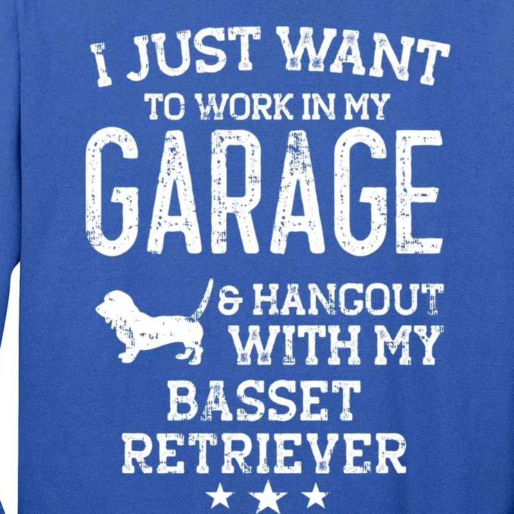 Basset Retriever Dad Car Garage Hangout Cute Gift Long Sleeve Shirt