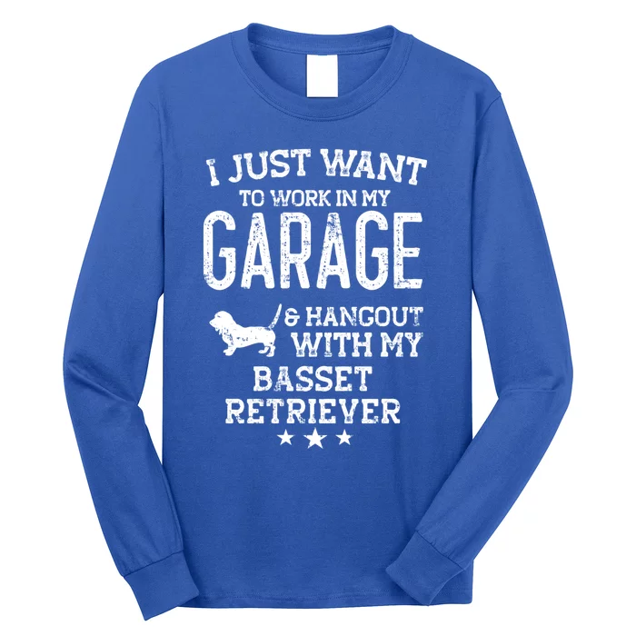 Basset Retriever Dad Car Garage Hangout Cute Gift Long Sleeve Shirt