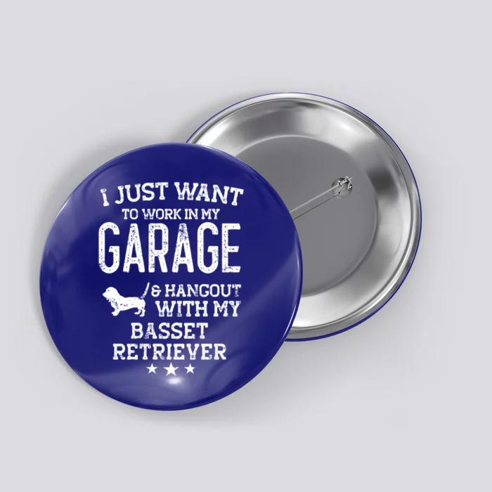 Basset Retriever Dad Car Garage Hangout Cute Gift Button