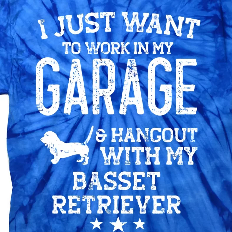 Basset Retriever Dad Car Garage Hangout Cute Gift Tie-Dye T-Shirt