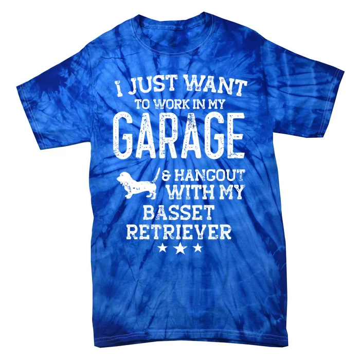 Basset Retriever Dad Car Garage Hangout Cute Gift Tie-Dye T-Shirt