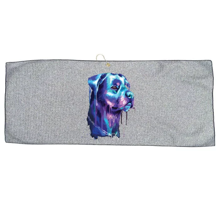 Bright Rottweiler Dog Watercolor Painting Large Microfiber Waffle Golf Towel