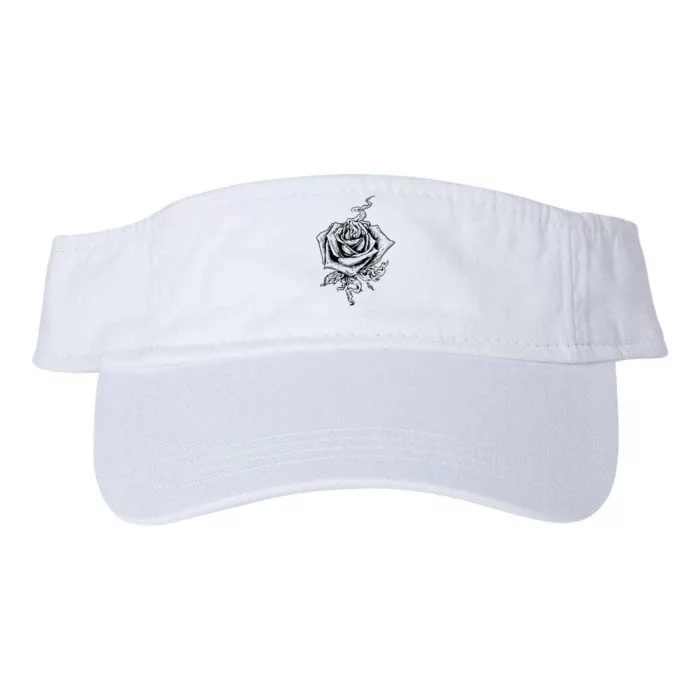 Black Rose Dark Aesthetic Soft Grunge Punk Goth Indie Fire Valucap Bio-Washed Visor