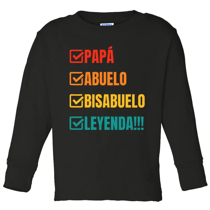 Bisabuelo Regalo Divertido Y Anuncio Bisabuelo Leyenda Toddler Long Sleeve Shirt