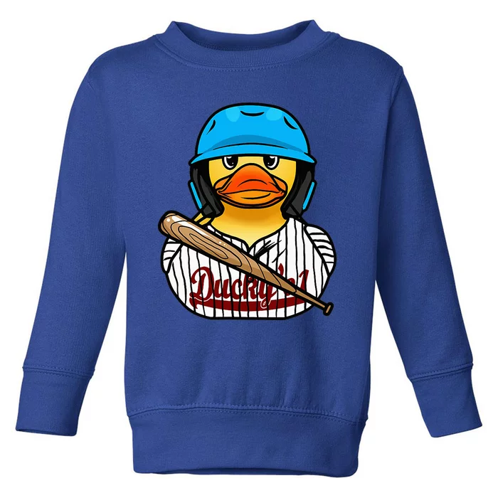 Baseball Rubber Duck Sporty Toddler Sweatshirt