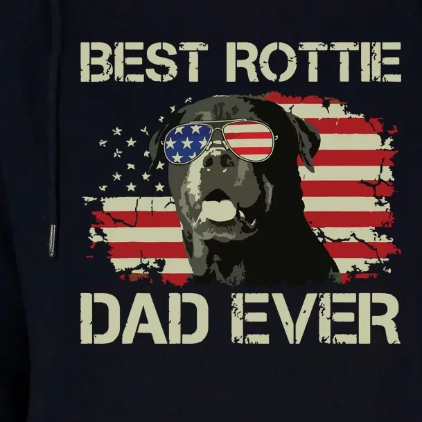 Best Rottie Dad Ever Rottweiler American Flag Gift Womens Funnel Neck Pullover Hood