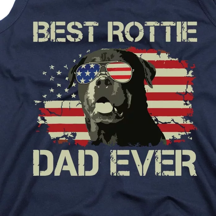 Best Rottie Dad Ever Rottweiler American Flag Gift Tank Top