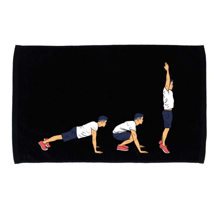 Burpees Routine Exercise Gym Workout Gift Microfiber Hand Towel