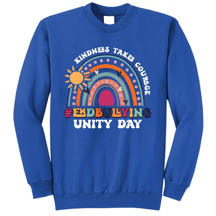 Boho Rainbow End Bullying Kindness Takes Courage Unity Day Funny Gift Tall Sweatshirt