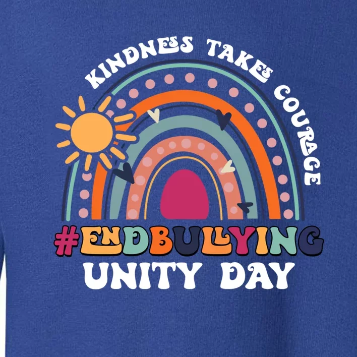 Boho Rainbow End Bullying Kindness Takes Courage Unity Day Funny Gift Toddler Sweatshirt