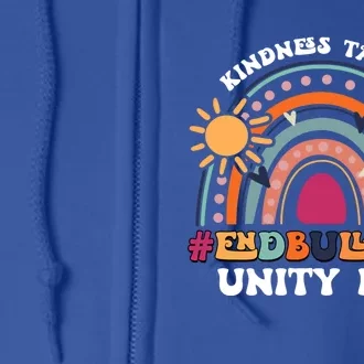 Boho Rainbow End Bullying Kindness Takes Courage Unity Day Funny Gift Full Zip Hoodie