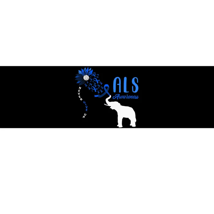 Blue Ribbon Elephant ALS Warrior Support ALS Awareness Bumper Sticker