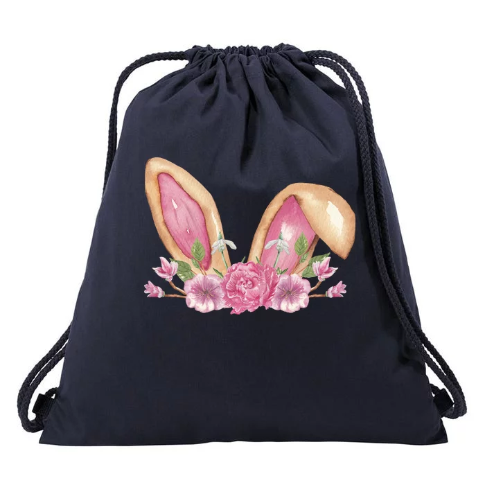 Bunny Rabbit Ears Cute Illustration Easter Drawstring Bag