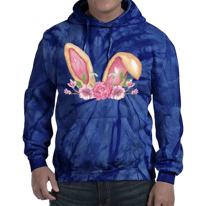 Bunny Rabbit Ears Cute Illustration Easter Tie Dye Hoodie