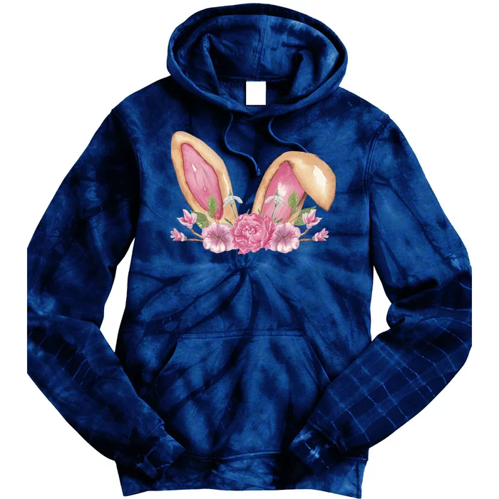 Bunny Rabbit Ears Cute Illustration Easter Tie Dye Hoodie