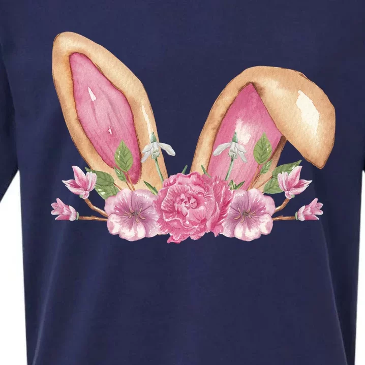 Bunny Rabbit Ears Cute Illustration Easter Sueded Cloud Jersey T-Shirt