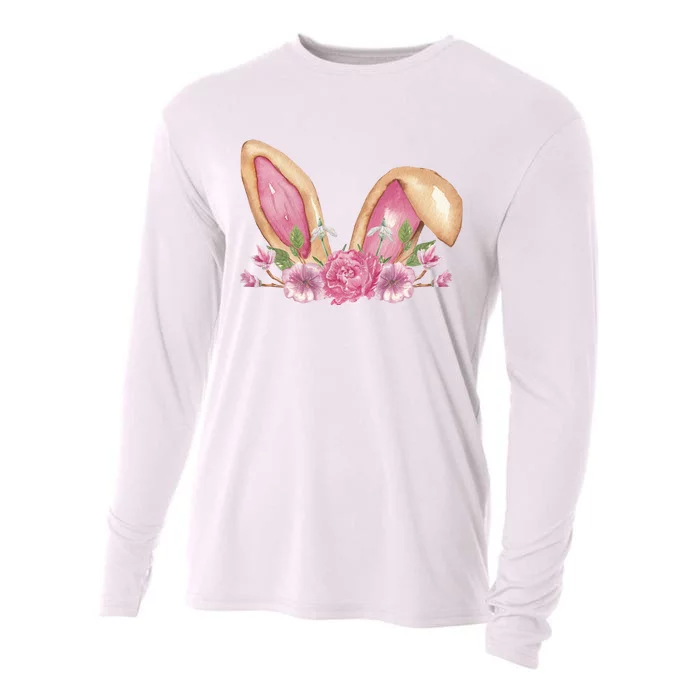 Bunny Rabbit Ears Cute Illustration Easter Cooling Performance Long Sleeve Crew