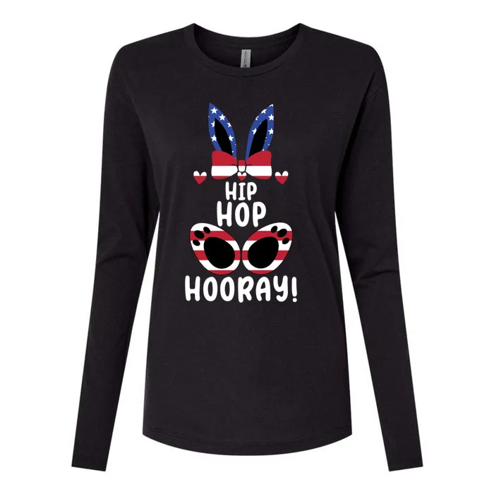 Bunny Rabbit Eggs Hunting Happy Easter Day Hip Hop Hooray Gift Womens Cotton Relaxed Long Sleeve T-Shirt