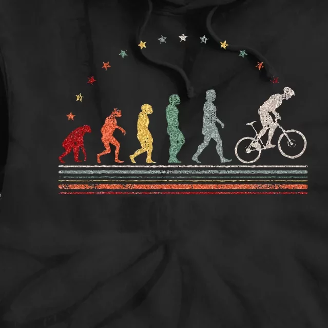 Bicycle Riding Evolution Retro Road Bike Hobby Cycling Tie Dye Hoodie