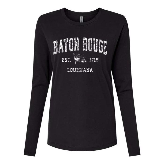 Baton Rouge Est 1719 Louisiana Womens Cotton Relaxed Long Sleeve T-Shirt