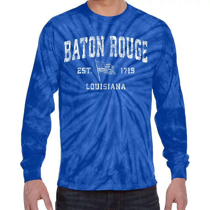 Baton Rouge Est 1719 Louisiana Tie-Dye Long Sleeve Shirt