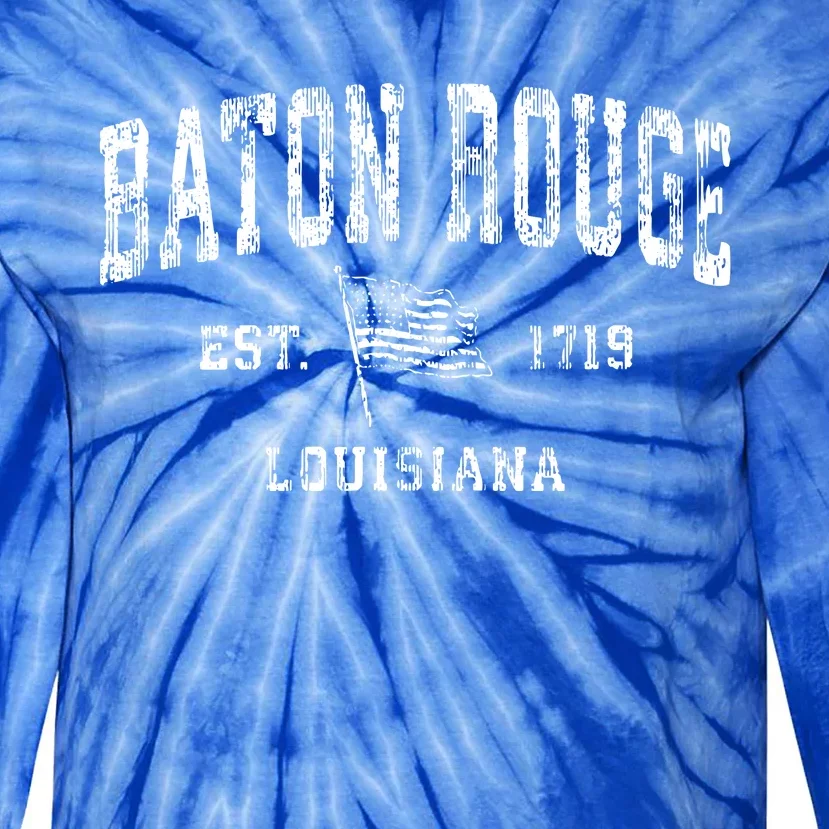 Baton Rouge Est 1719 Louisiana Tie-Dye Long Sleeve Shirt