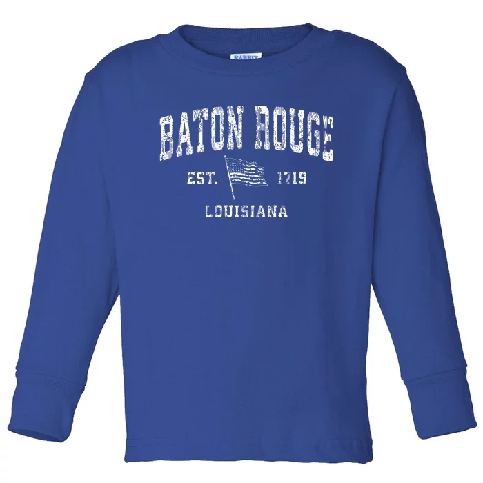 Baton Rouge Est 1719 Louisiana Toddler Long Sleeve Shirt