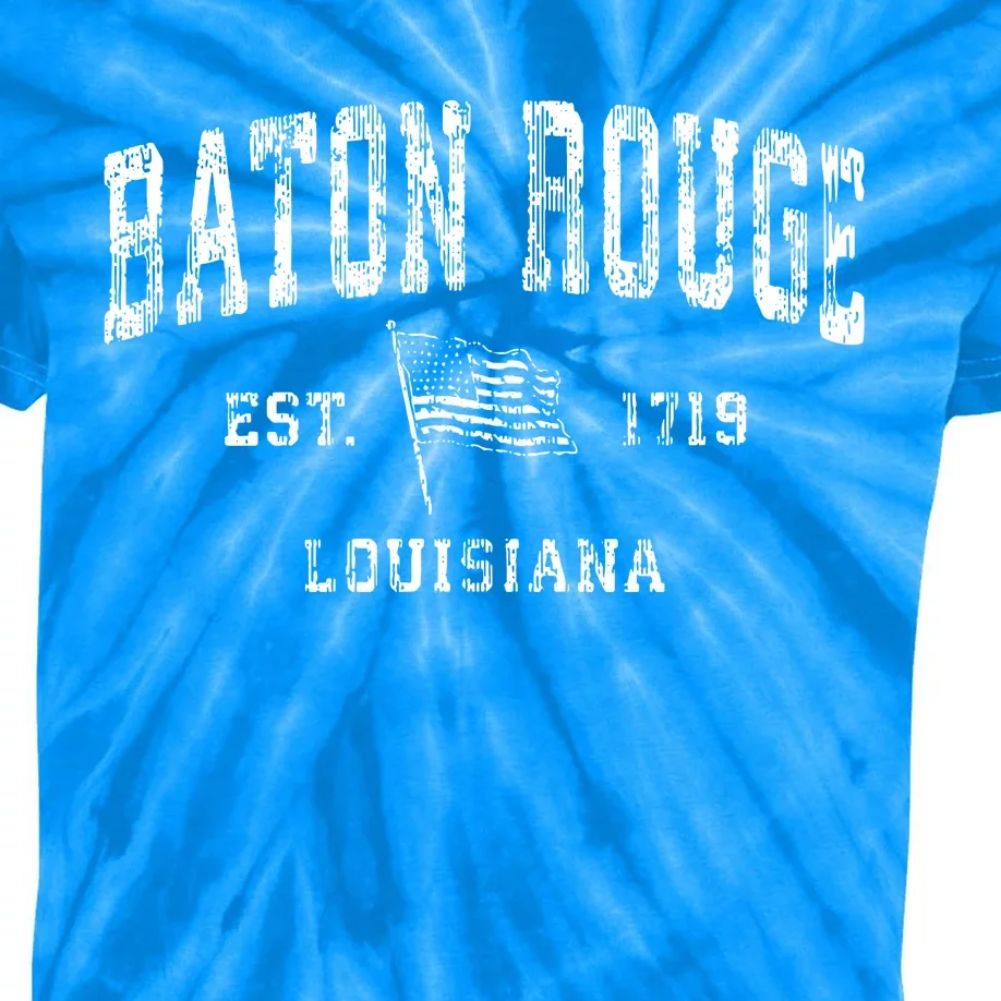 Baton Rouge Est 1719 Louisiana Kids Tie-Dye T-Shirt