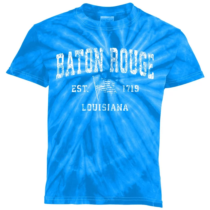 Baton Rouge Est 1719 Louisiana Kids Tie-Dye T-Shirt