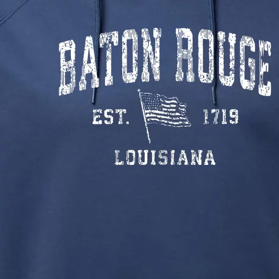 Baton Rouge Est 1719 Louisiana Performance Fleece Hoodie