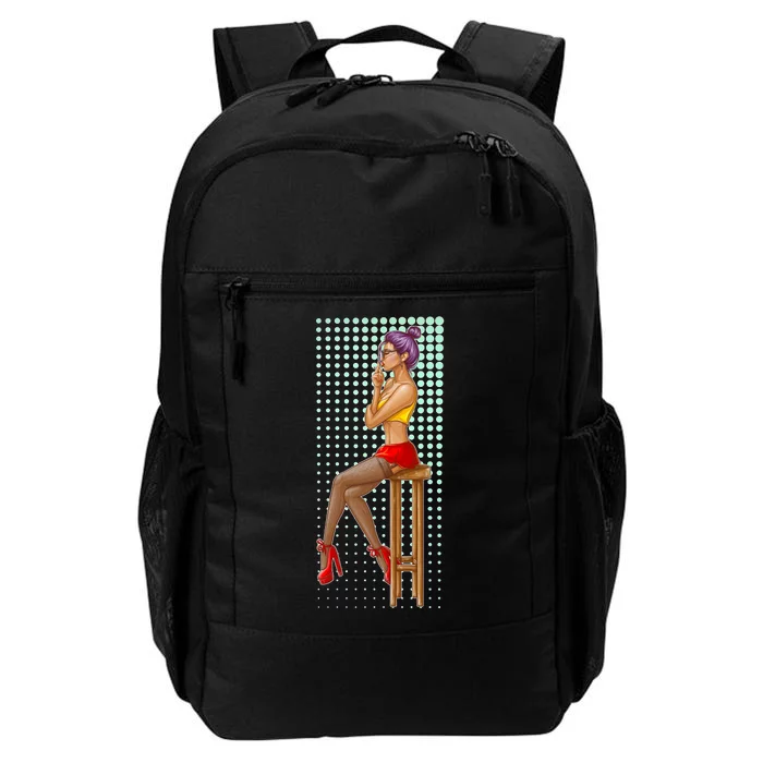 Break Girl Smoking Red Heels Daily Commute Backpack