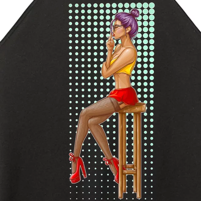 Break Girl Smoking Red Heels Women’s Perfect Tri Rocker Tank