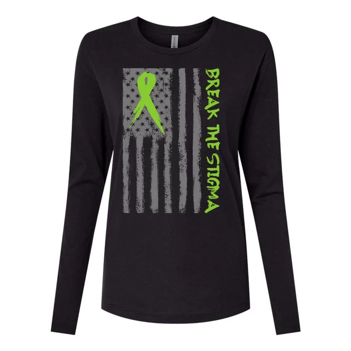 Break The Stigma Ribbon Flag Mental Heath Womens Cotton Relaxed Long Sleeve T-Shirt