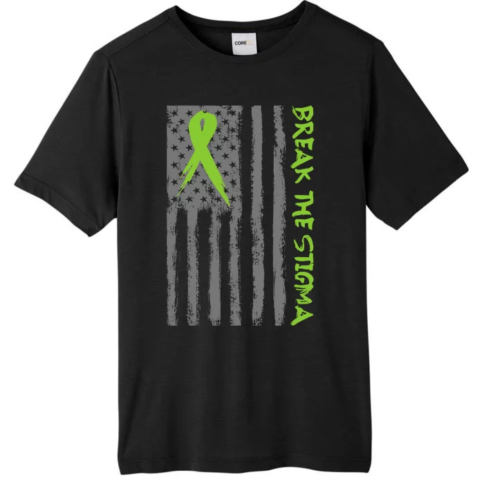 Break The Stigma Ribbon Flag Mental Heath ChromaSoft Performance T-Shirt