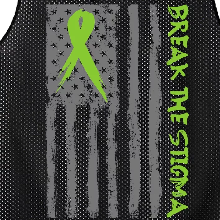 Break The Stigma Ribbon Flag Mental Heath Mesh Reversible Basketball Jersey Tank